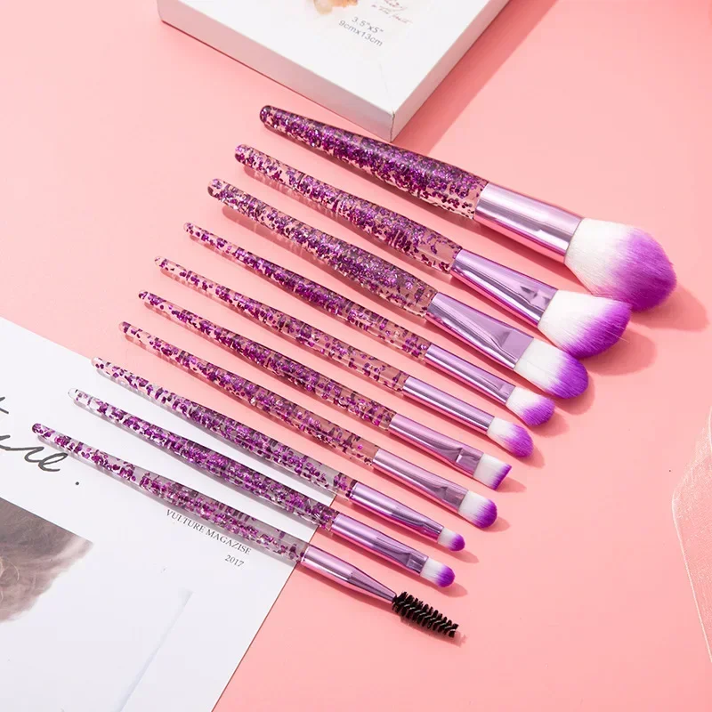 Professional 10 Piece Makeup Brush Set Soft Bristle Face & Eye Tools_voghion.com