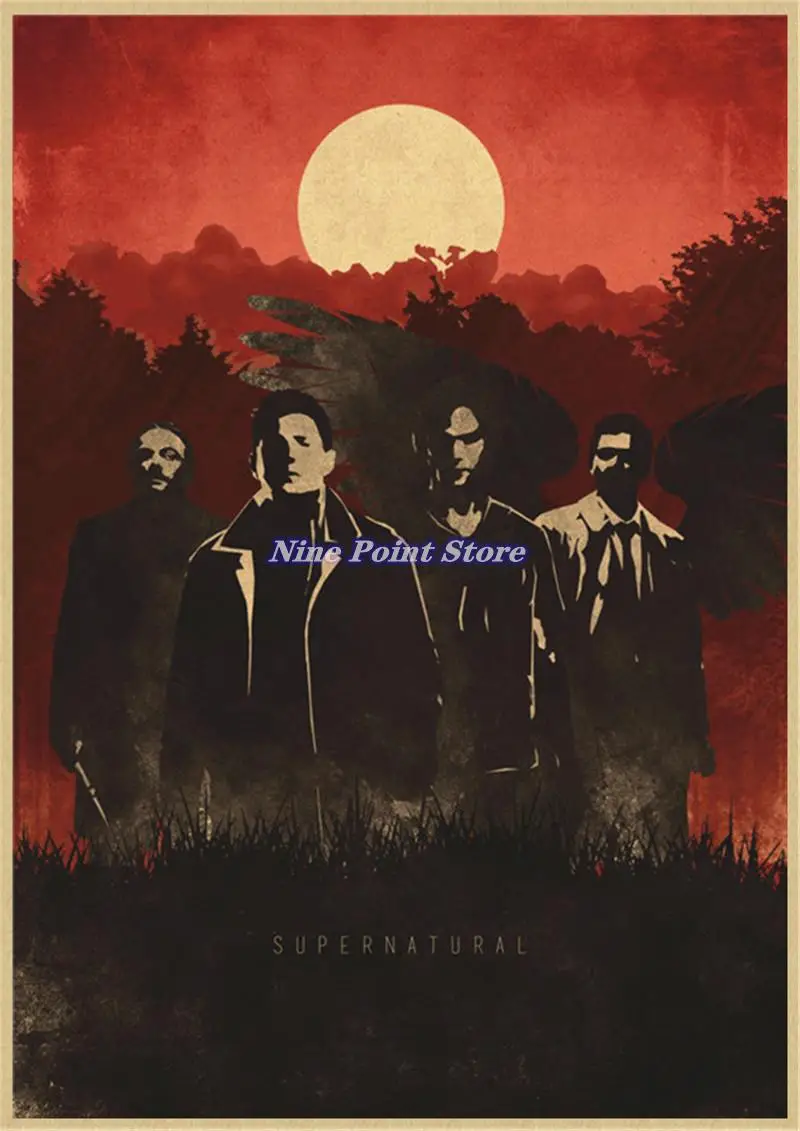 BBZL Supernatural TV-Serie Poster Leinwand Kunst Dekoratives Gemälde Bild Druck Modern Familie Junge Mädchen Schlafzimmer Wohnzimmer Dekoration