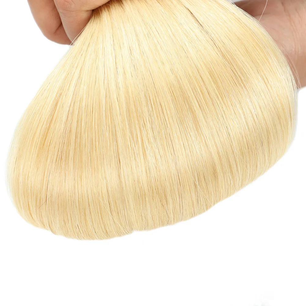 Straight Human Hair Extensions for Women 50pcs Fishing Line Hair Extension Brazilian Remy Micro Loop Invisible #613 Color