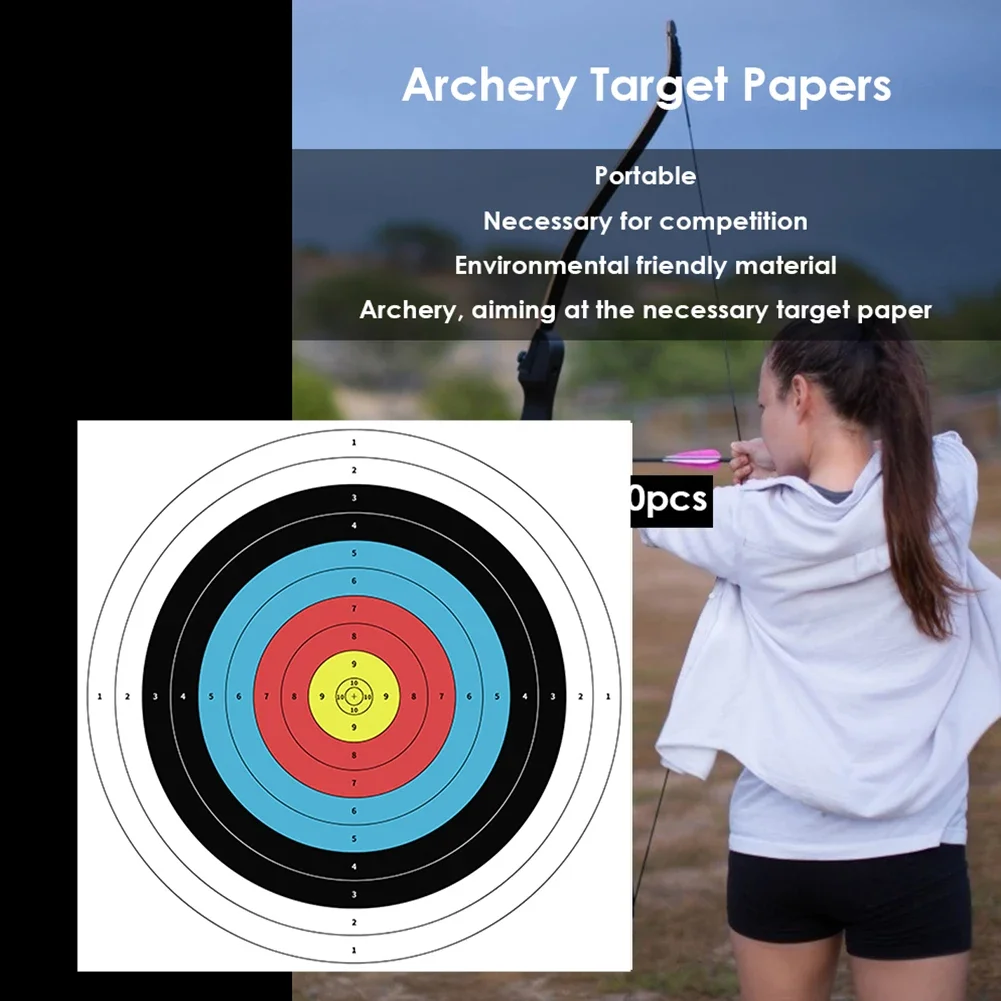 Archery Targets 40x40cm Paper Face Bow Arrow Gauge Shooting Target Paper 10pcs/lot