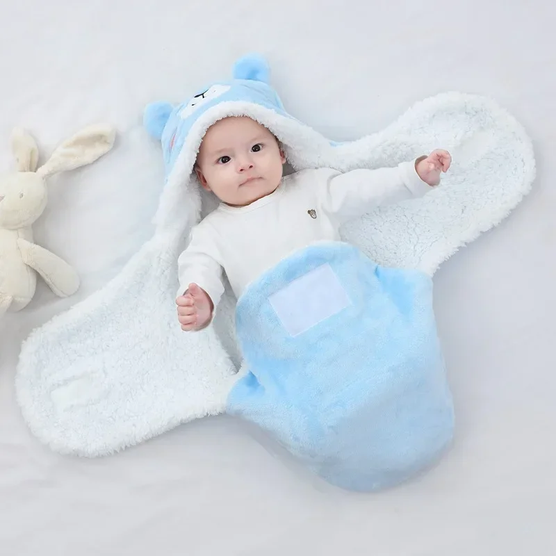 Newborn Baby Quilt, Autumn Winter Style, Cartoon Single Room Package Wrapped Quilt Cover, Animal Pattern Pure Color Velvet Material, cotton blanket, plush blanket, coral velvet blanket