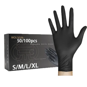50/100 Uds guantes desechables de nitrilo negro, cocina, tatuaje, guantes para teñir el cabello, procesamiento de alimentos, herramientas pequeñas para el hogar 1