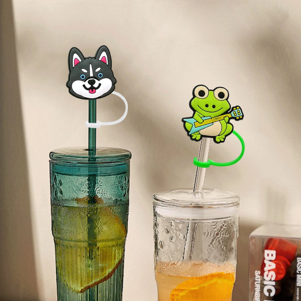 

Water Cup Beverage Silicone Glass Straw Dust-Proof Plug Dust-Proof Cap Cute Cloud Animal Straw Anti-Dust And Insect-Proof