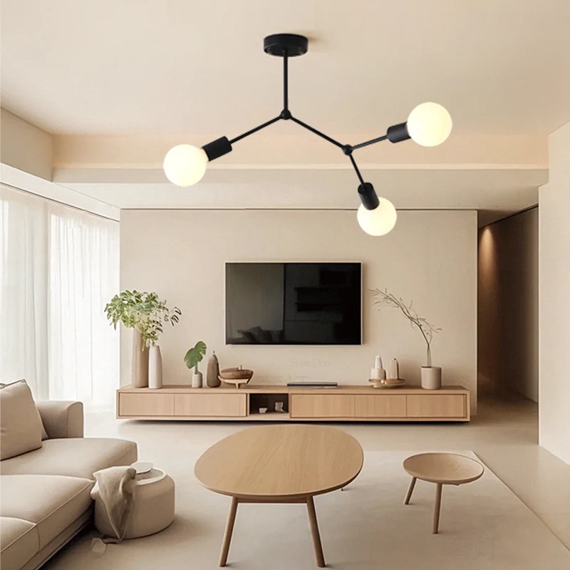 1Pc three E27 bulb base chandelier Suitable For Living Room Bedroom Kitchen Lighting Fixtures (without bulb）ceiling chandelier