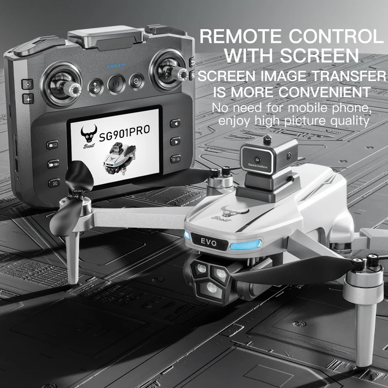 SG901 PRO Drone with HD Camera FPV Brushless Obstacle Avoidance Remote Control With Screen Foldable RC Quadcopter Toys For Kids 3