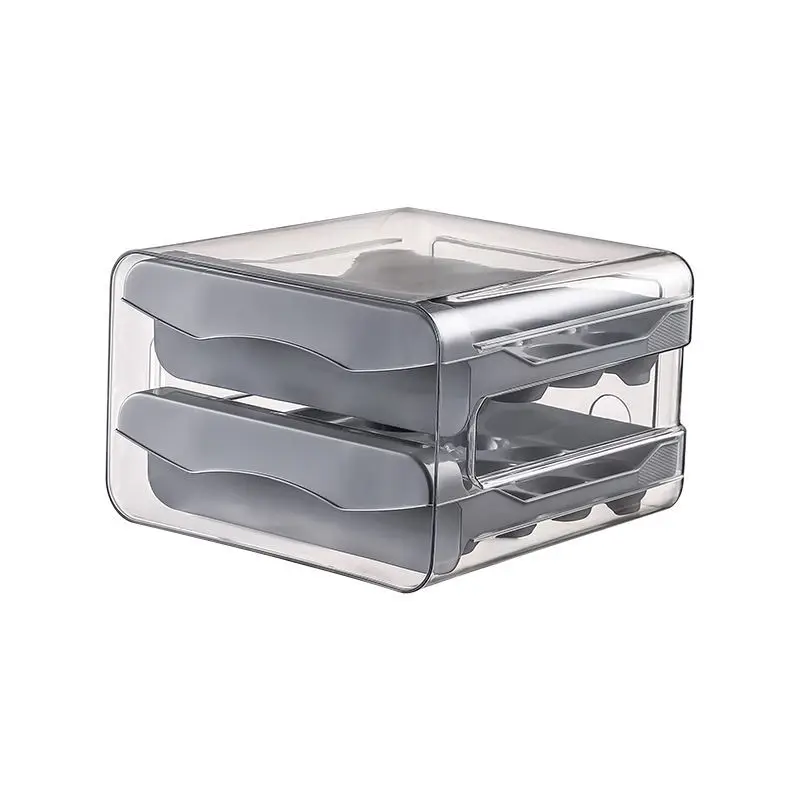 Refrigerator egg storage box drawer style fresh-keeping box kitchen household stacked egg tray double-layer storage box kitchen storage box egg storage box food storage container food storage box egg storage container