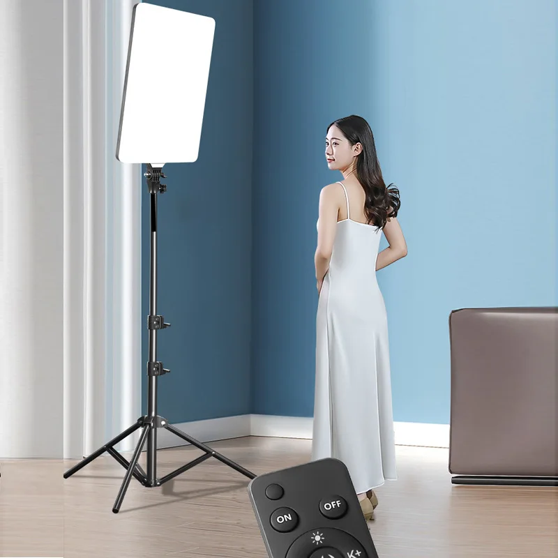 24'' 19'' Big LED Video Light 50W Photography Selfie Dimmable Panel Lighting Photo Studio Live Stream Fill LampTripod Stand 3