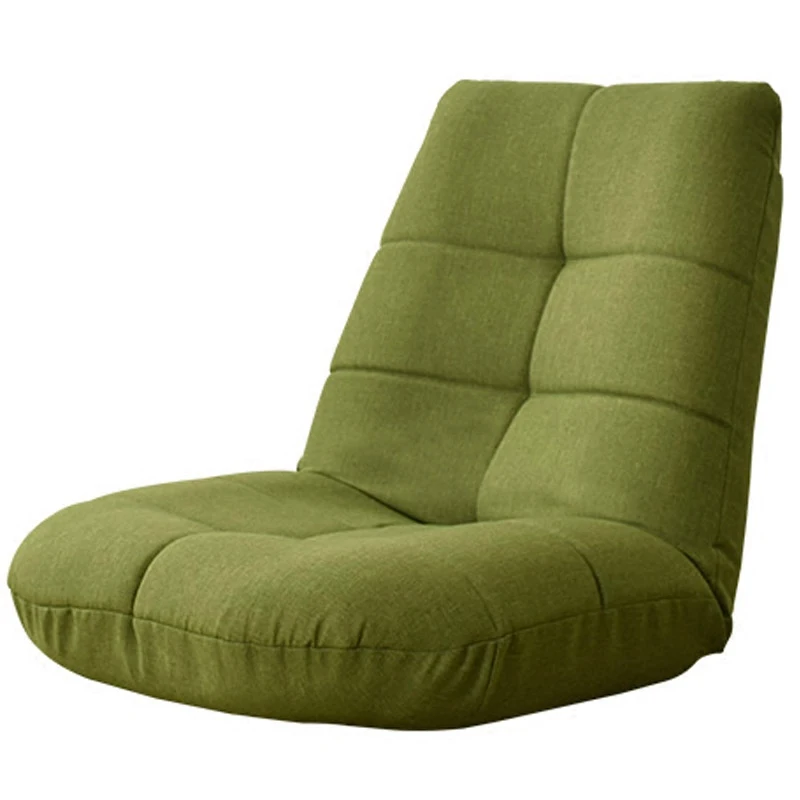 Foldable&Adjustable Japanese Floor Leisure Chair Linen Fabric Upholstery Living Room Furniture Modern Relax Occasional Chair