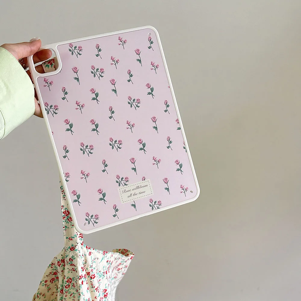 Pink Floral iPad Protective Case Cover