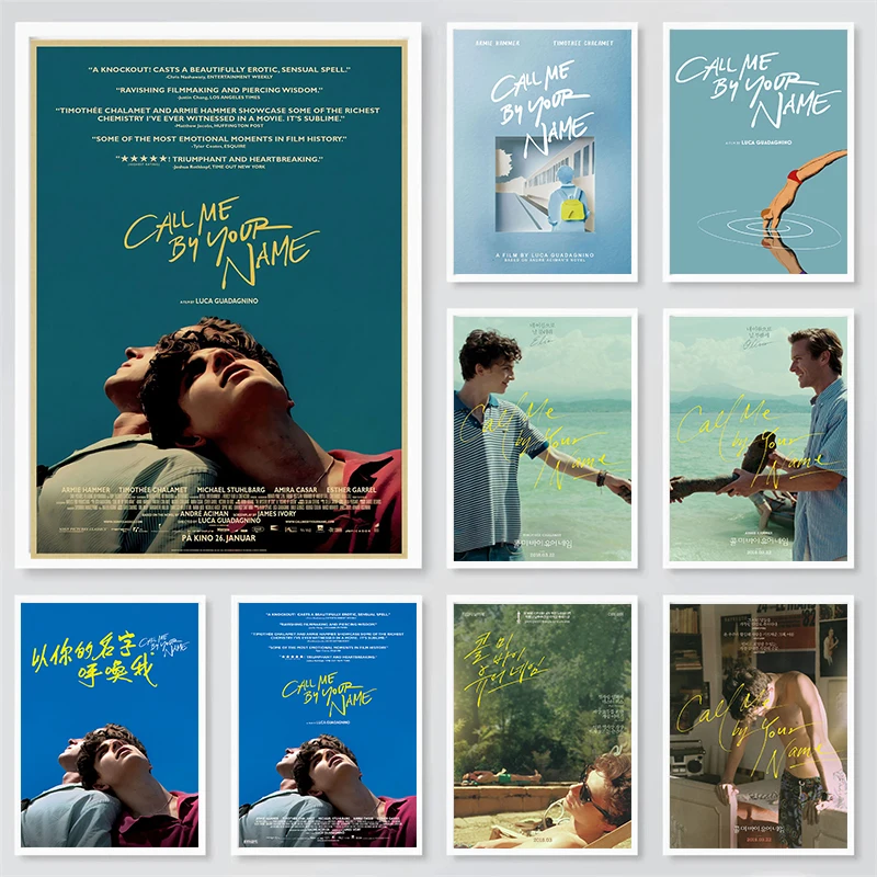 Call Me By Your Name Movie Film Poster Canvas Printing Retro Style Movie Wall Art Decor Fans Artwork Prints for Home Room Decor