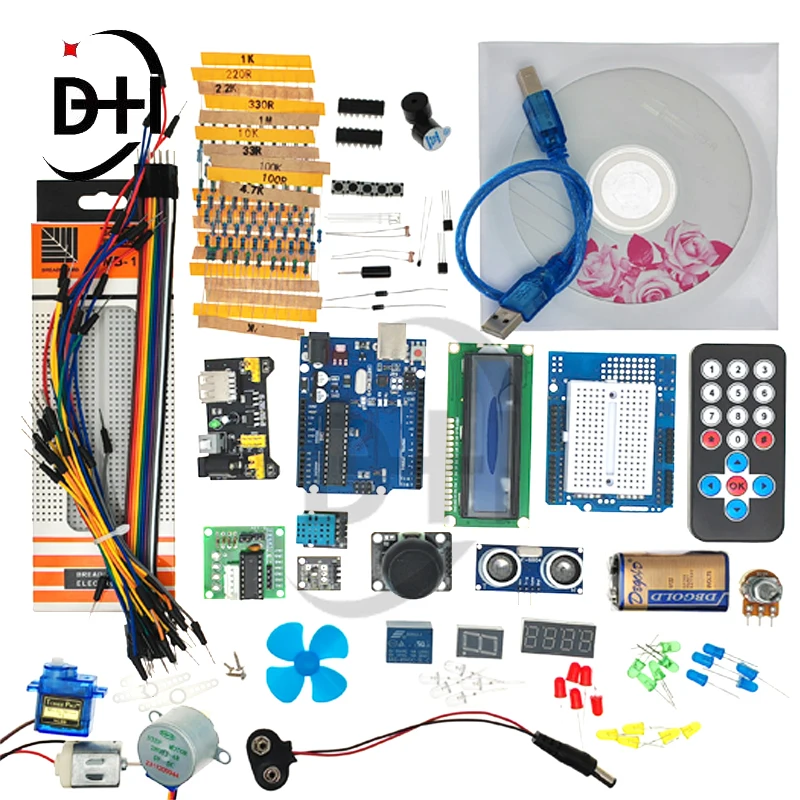 Super Starter Kit Compreso Breadboard 1602 Iic Jumper Wire Set R3 Per Arduino Uno Con Tutorial
