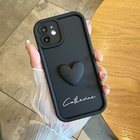Cute INS Love Heart Personalized Name Case For iPhone 17 16 15 14 13 12 11 Pro Max 17 Air Luxury Soft Silicone Custom DIY Cover 4