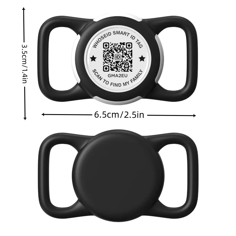 QR Code Airtag Holder Scan QR Code Send Location Alert Email Waterproof Airtag Accessories for Dog Cats Collar