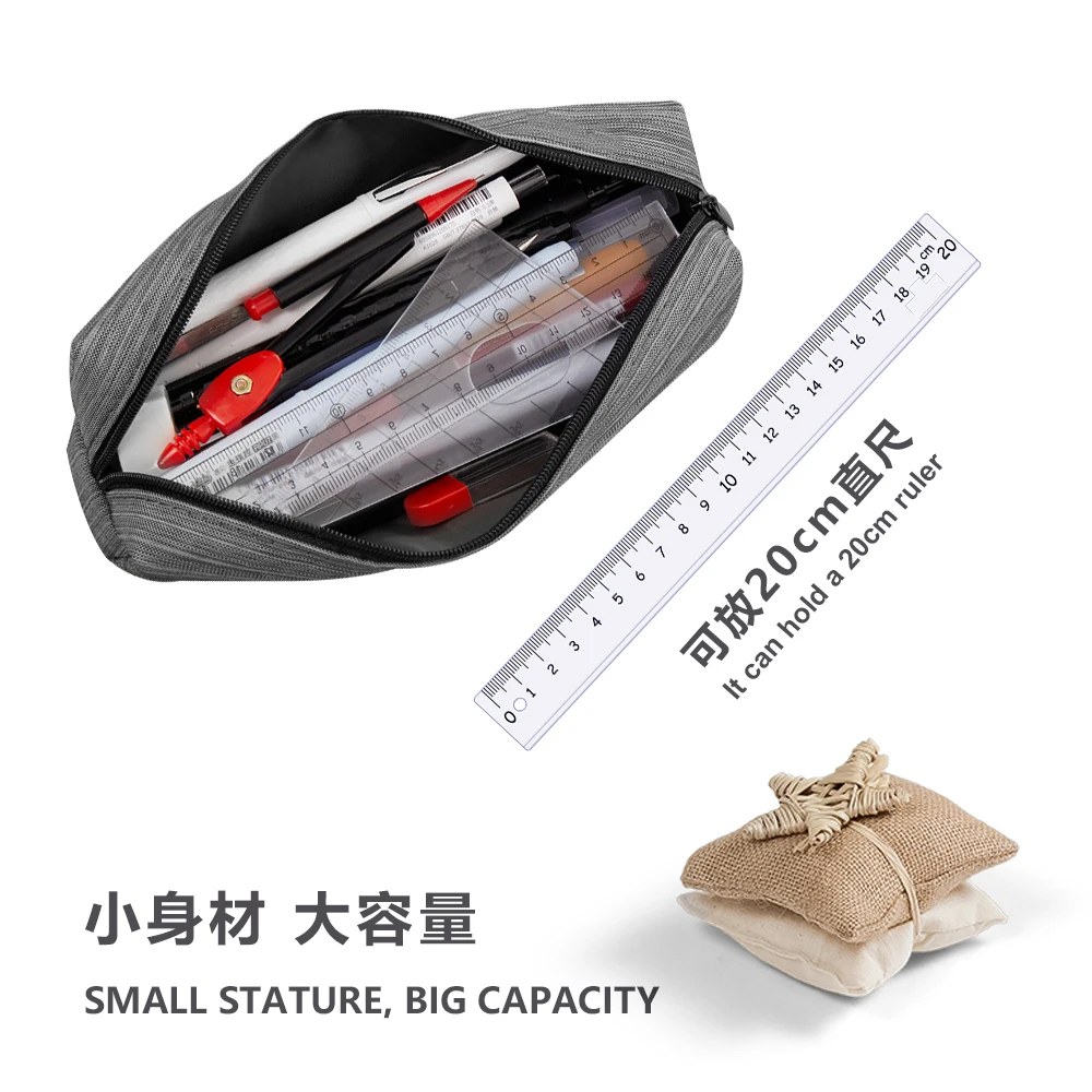 1 pc Big Capacity Pencil Case Pouch Pen Case Simple Stationery Bag