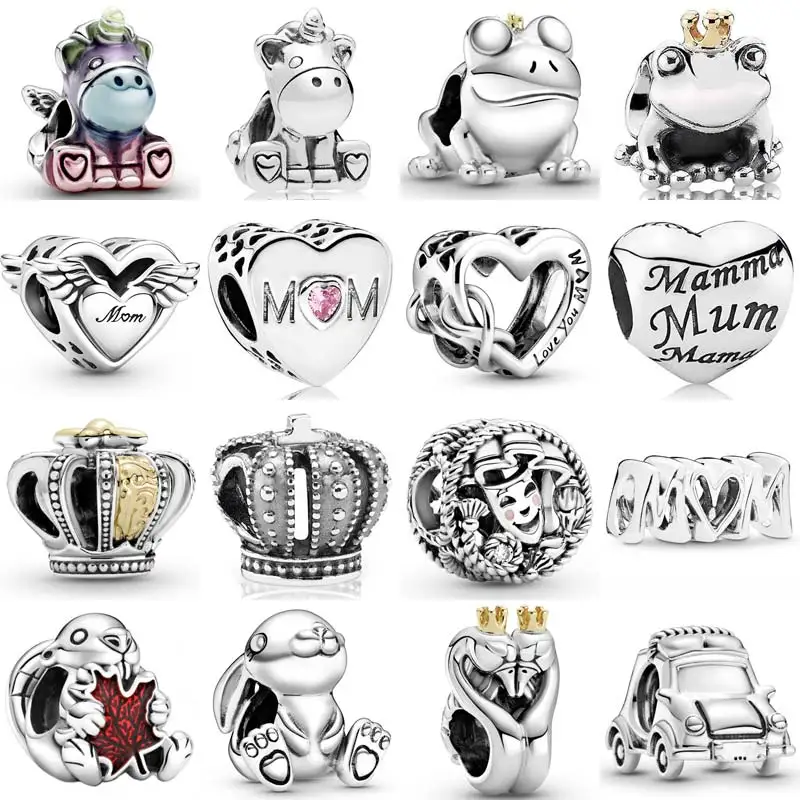 

Красочный Радужный Браслет Лягушка принц Бруно Единорог Крылья Ангела и подвеска для мамы модный браслет ювелирные изделия