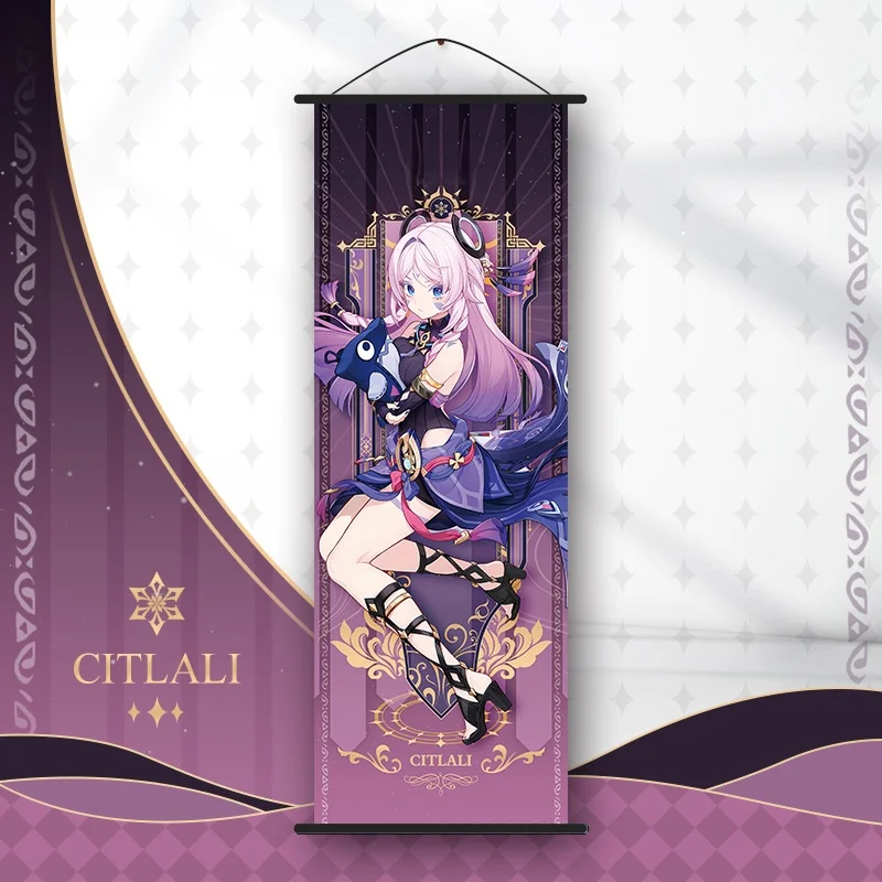 Genshin Impact Scroll Canvas Painting - Anime Wall Art Home Decor