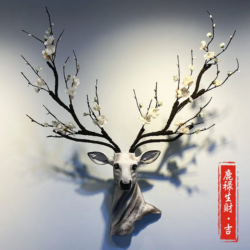 

Lucky deer head wall hangings living room TV background wall decoration pendant porch wall decoration hanging ornaments