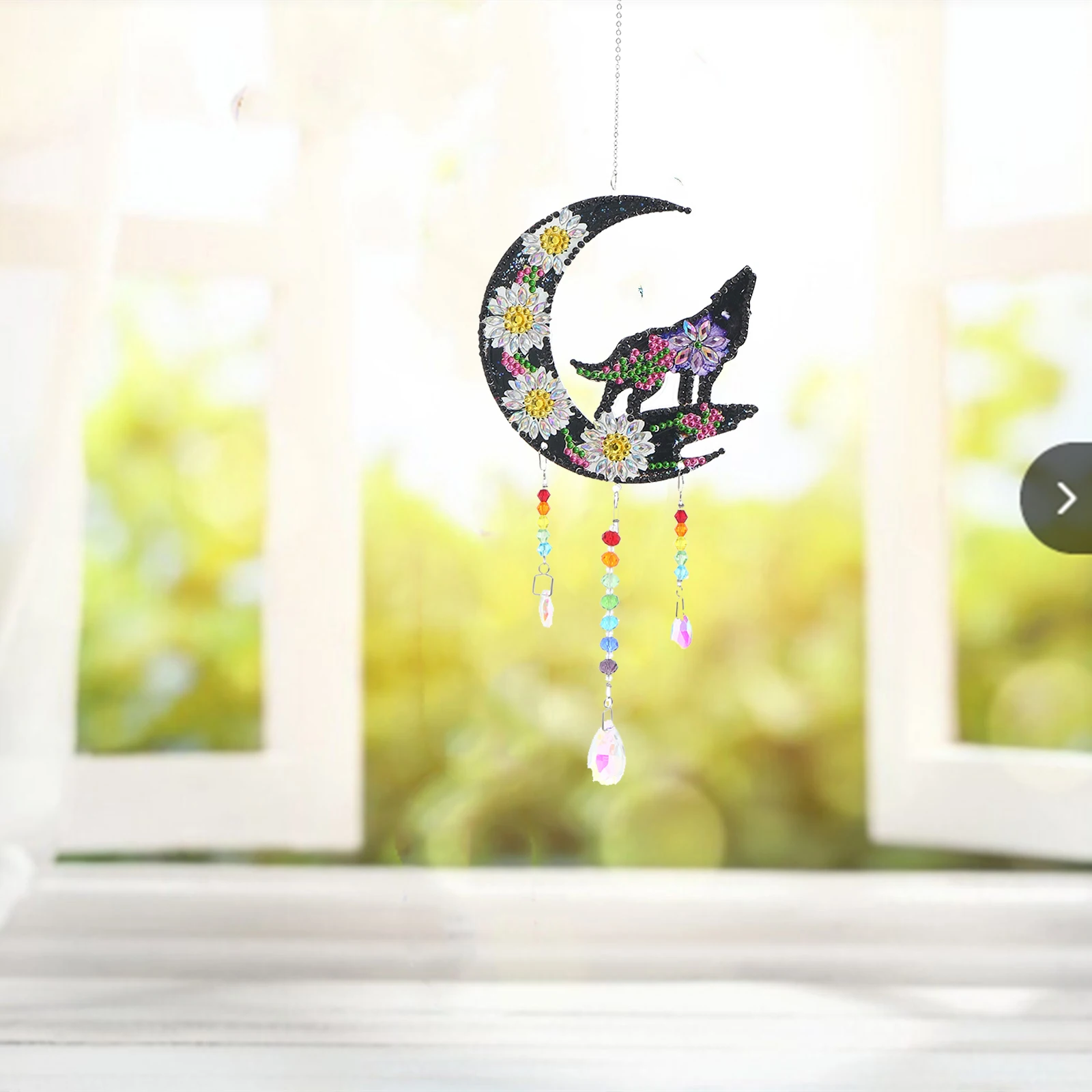 Pendentif Attrape-soleil Diamant Painting 5D - Double Face Acrylique 7x8 Pouces - Kit DIY Papillon - Loisir Créatif Adulte