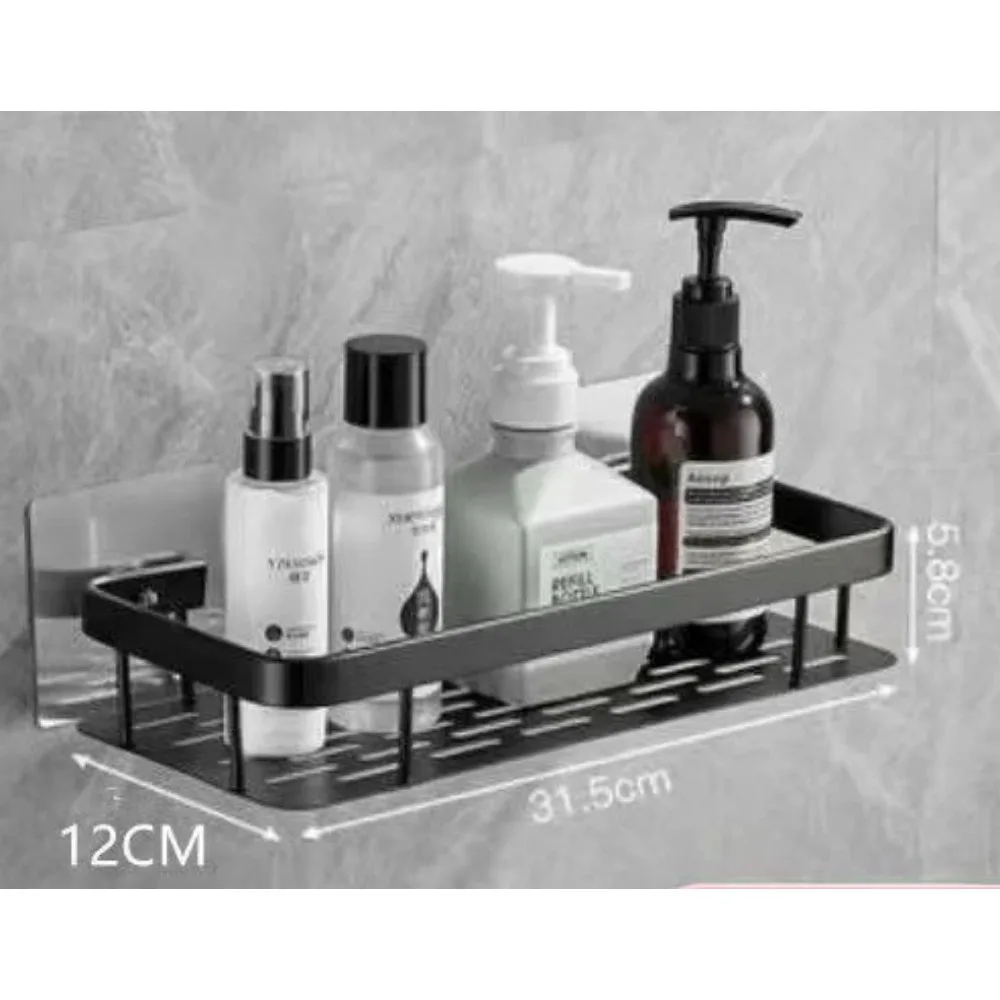 Bathroom Storage Wall Mount Shampoo Makeup Storage Holder Bathroom Accessories No Drilling Wall Shelf Shower Holder for WC 4