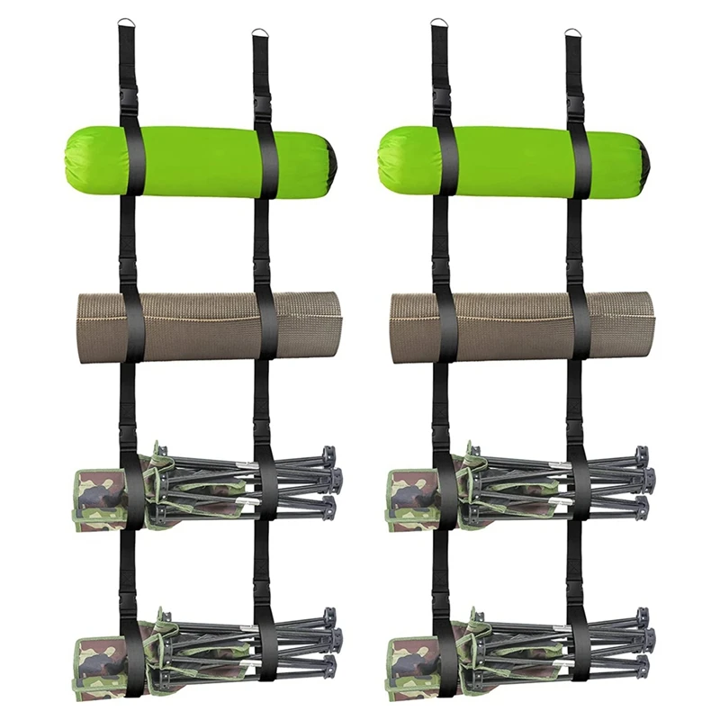 

2Set Camping Chair Storage For Garage,Hanging Organizer Storage Rack Adjustable Garage Storage Strap Wall Mounted Holder
