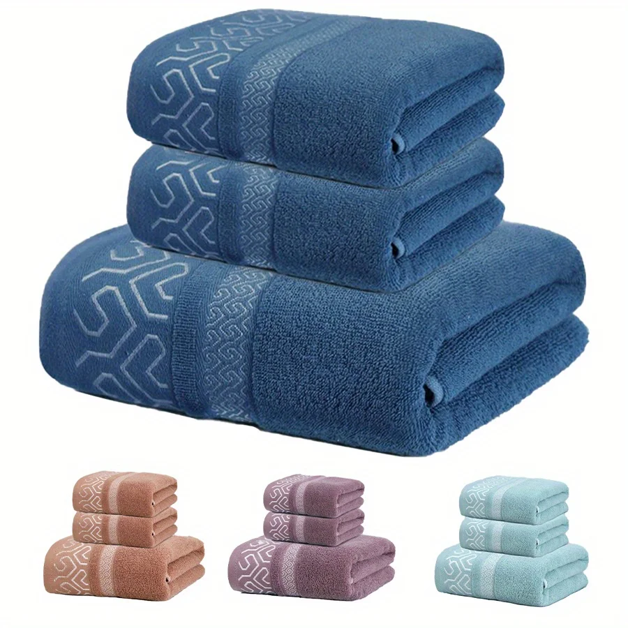 3pcs Xiangyun Towel 3-Piece Set 2 Towels + 1 Bath Towel Cotton Material Fine Terry Good Wiping Effect