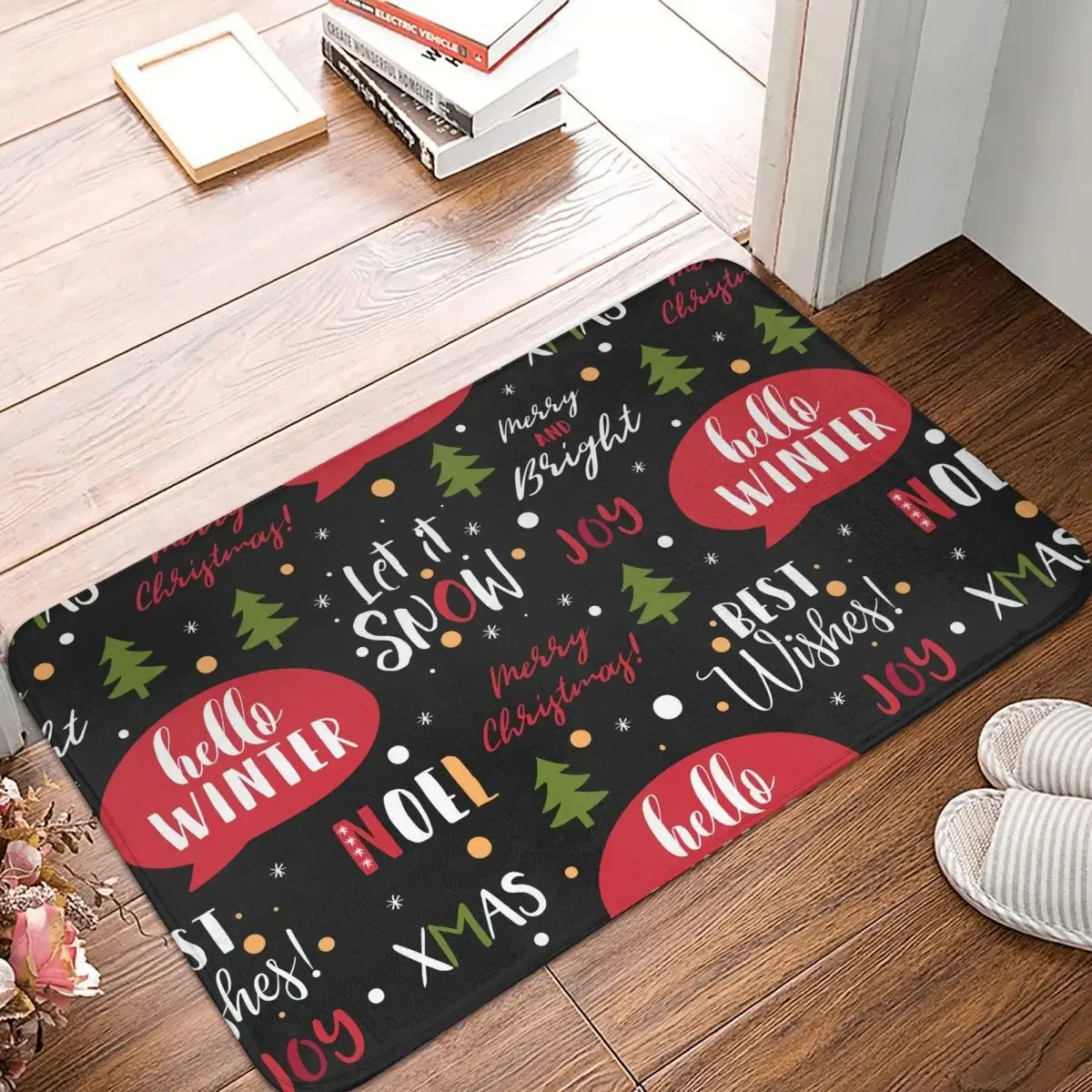 

Non-Slip Carpet Happy Merry Christmas Santa Doormat Bedroom Kitchen Mat Welcome Decor Rug