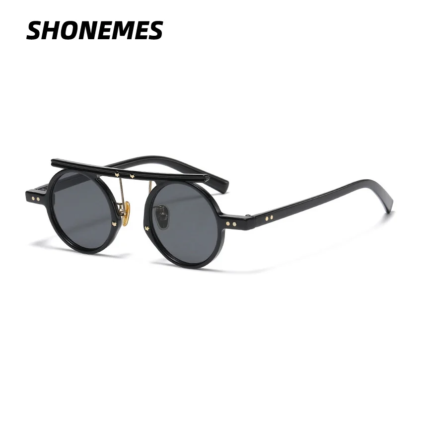 

SHONEMES Small Round Sunglasses Retro Steampunk Shades Outdoor UV400 Protection Sun Glasses for Men Women