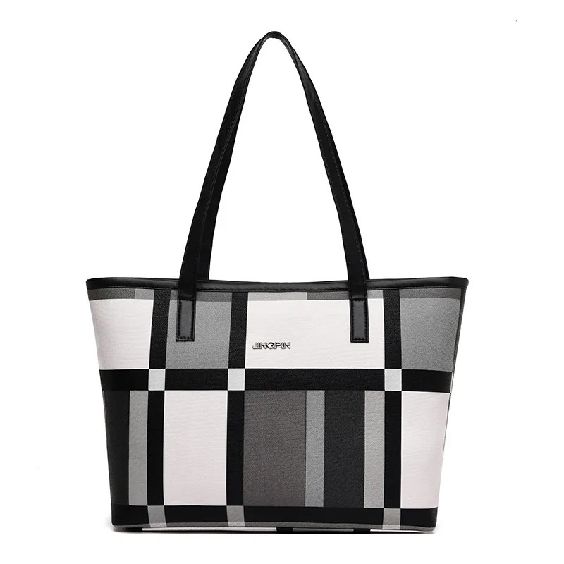 

Прямая поставка, новая клетчатая сумка-тоут в Корейском стиле, вместительная сумка через плечо, модная сумка через плечо, сумка для мам