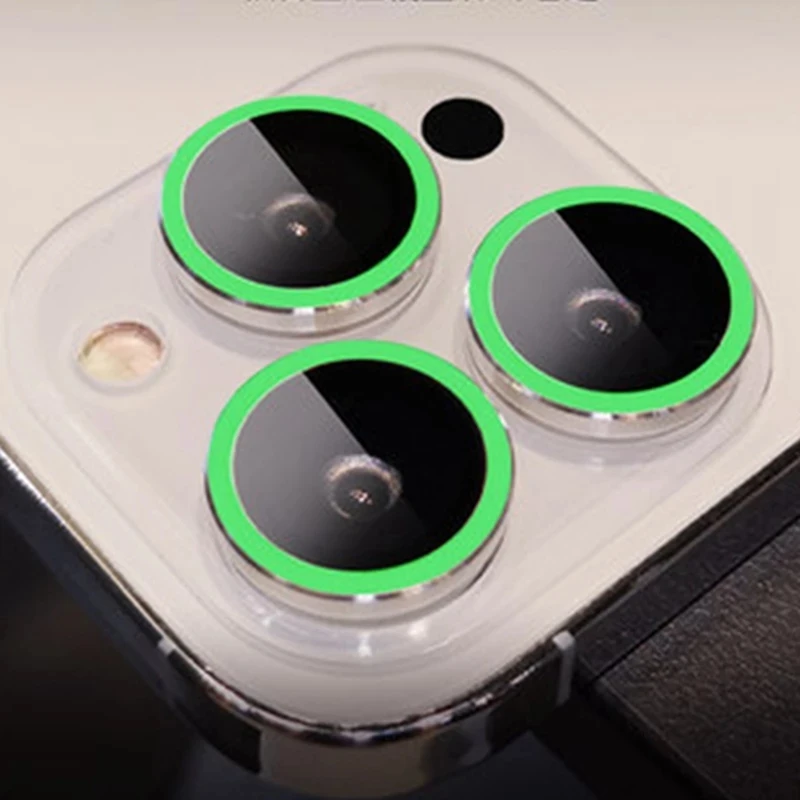 Luminous Camera Ceramics Ring Protector Film Iphone 15 14 - Temu