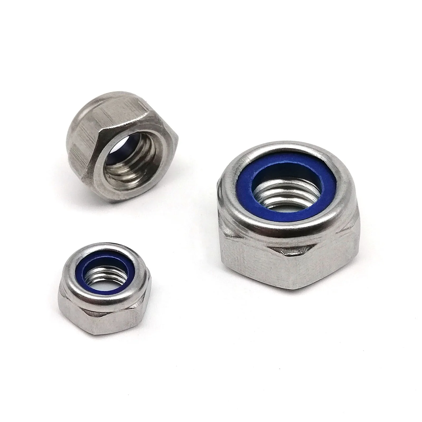 M2.5 M3 M4 M5 M6 M8 M10 M12 M16 DIN985 316 A4 Stainless Steel Hex Hexagon Nylock Locknut Nylon Insert Self Lock Nut nylon lock nut