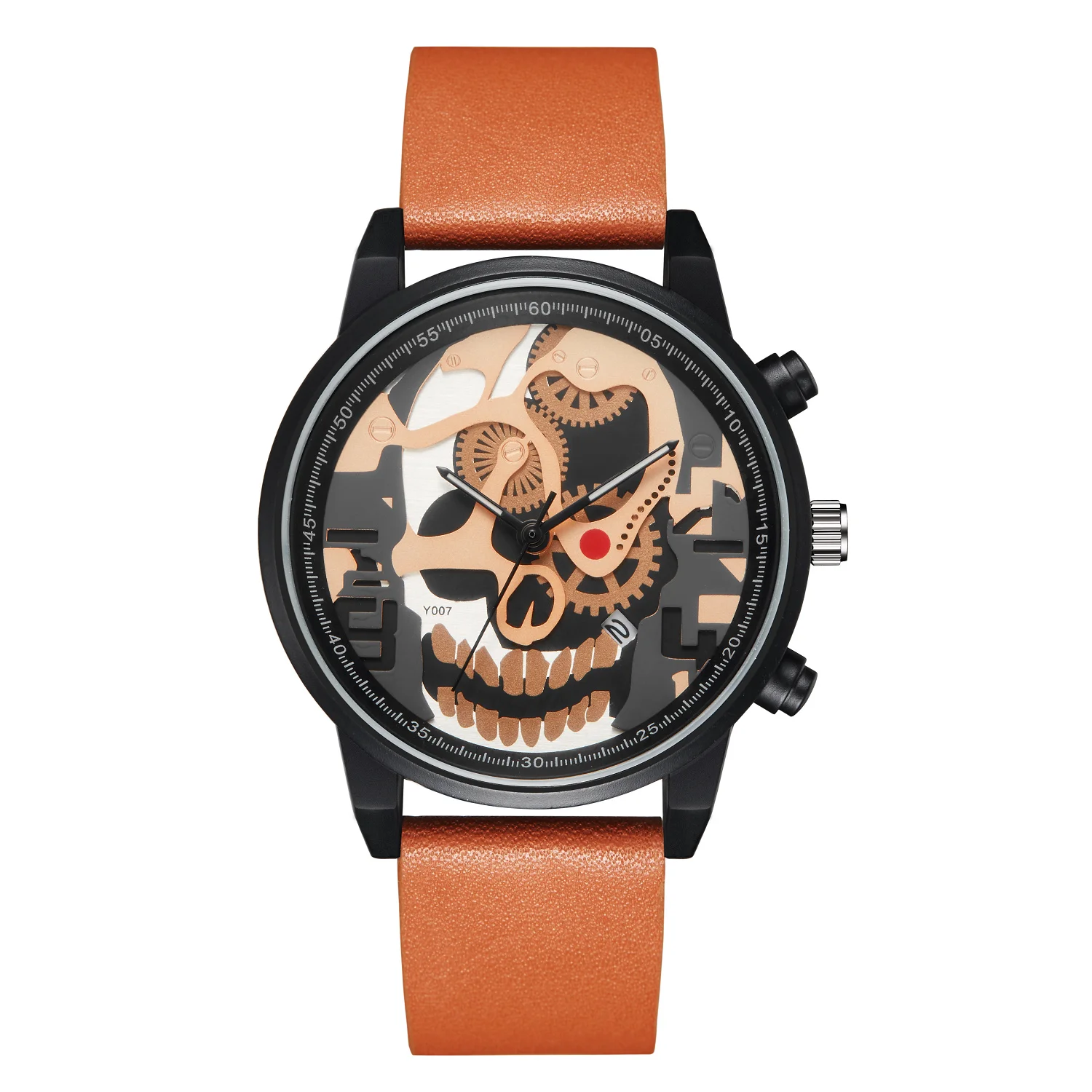 Luxury leisure quartz Korean version watch men and women skull black and white color watches trend sports wrist watch 2023 upgraded version pindu russian roulette celestial series quartz watch men s astronomical luxury watch jacob