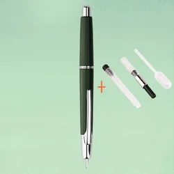 MAJOHN A2 Lightweight Retractable Fountain Pen with EF Nib - Ideal (Green(Silver Clip))
