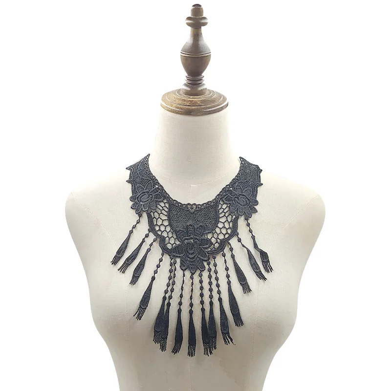 

20Pcs Black Neckline Lace Fabric Apparel DIY Handmade Sewing On Applique Home Womens Clothing Fashion Accessories