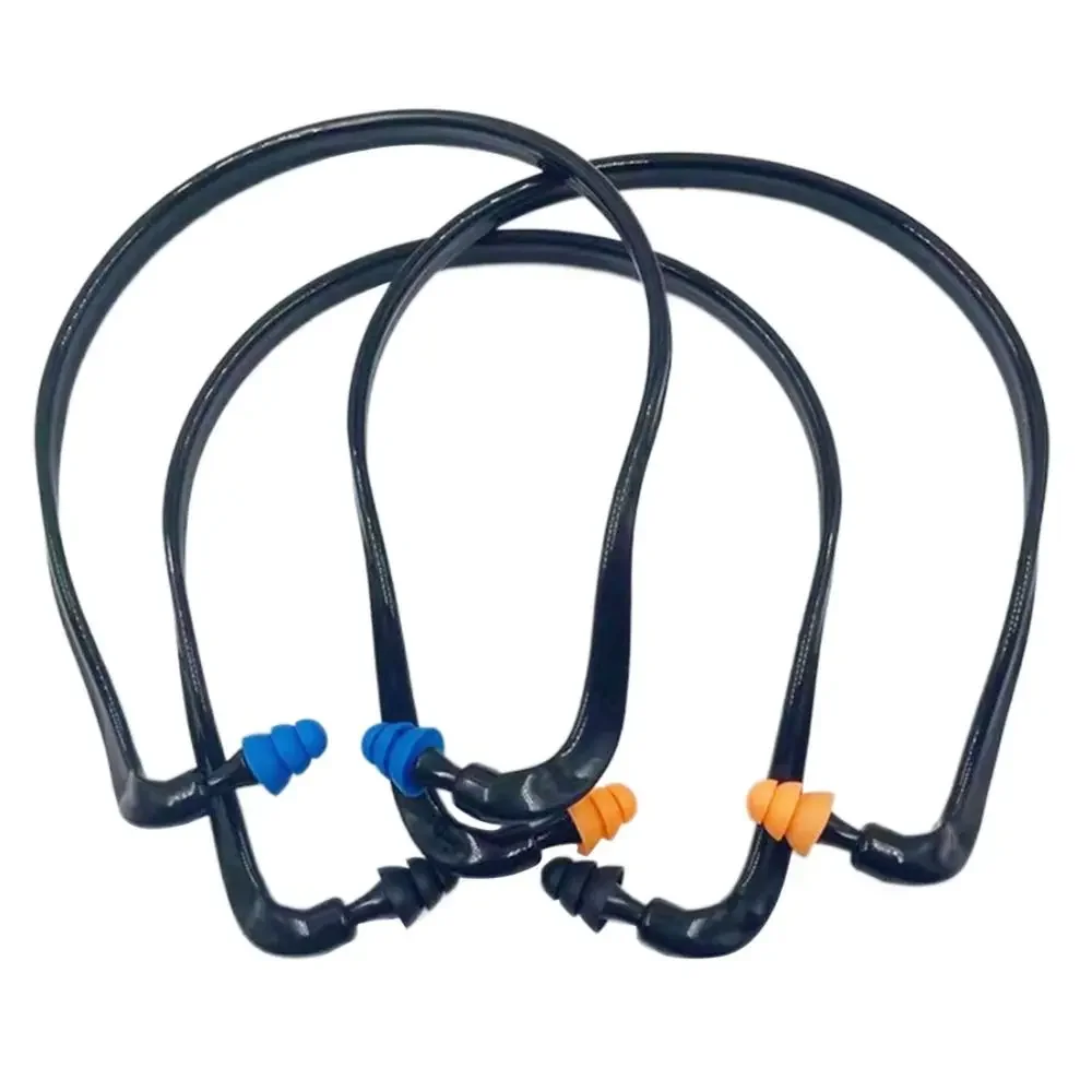 Bouchons d'oreilles montés sur la tête en Silicone souple, protecteur bleu noir Orange, protège-oreilles Anti-bruit, natation, sommeil, réduction du bruit