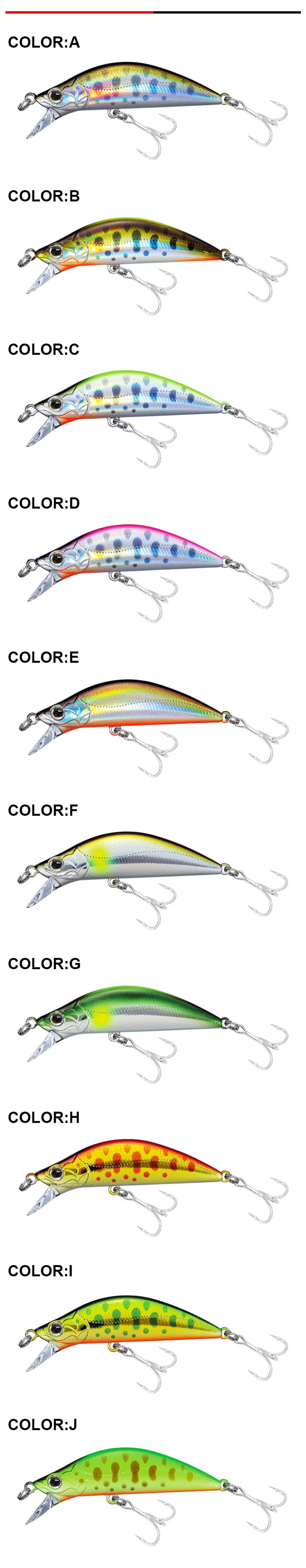 5 cm 4,5g Angeln Locken Micro Minnow Wobbler Lange Casting Sinking Künstliche Harten Köder Jerkbait Kleine Bach Köder für Forelle Bass – Detail 5