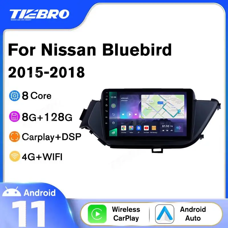 

Android10.0 8G+128G Car Radio For Nissan Bluebird 2015-2018 2DIN Car Stereo Autoradio DSP Multimedia Player Navigation GPS 9''