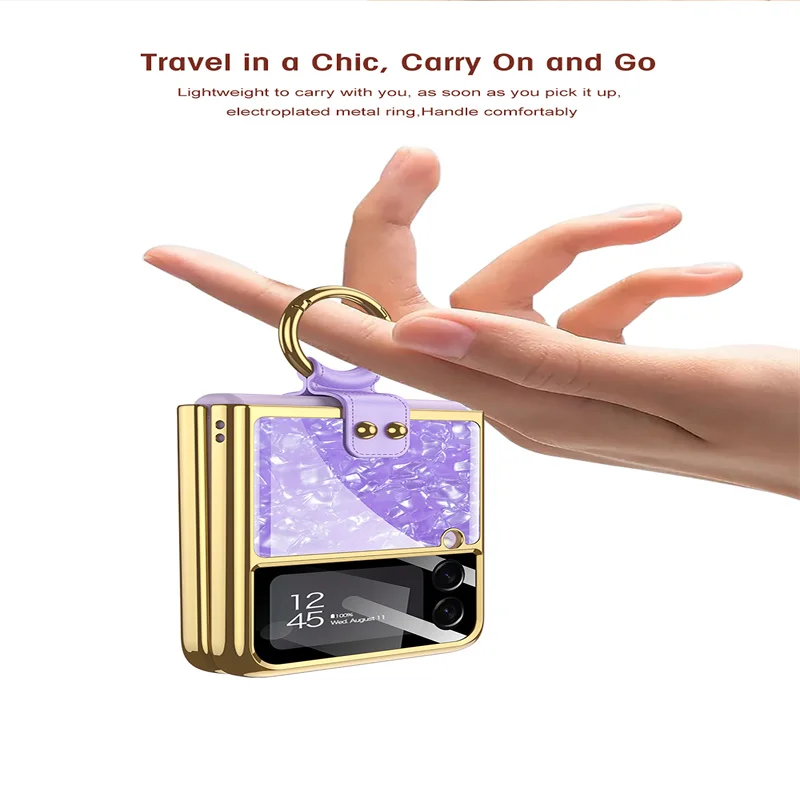 Nhẫn Giá Đỡ Ốp Lưng Dành Cho Samsung Galaxy Samsung Galaxy Z Flip 3 5G Bao Da Siêu Mỏng Bảo Vệ Có Giá Đỡ cho Samsung Flip3 kawaii phone case samsung