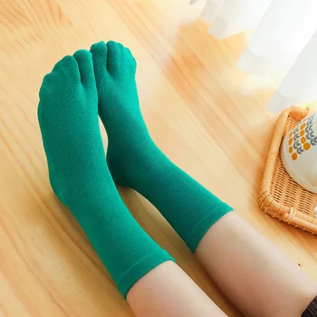 일본 플립 플롭 샌들 스플릿 발가락 양말, 남녀공용 스플릿 2 발가락 손가락 면 양말, 통기성 중간 튜브 면 양말