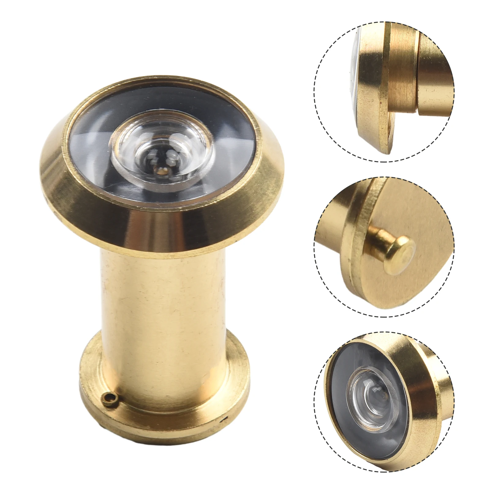 

220 Degree Door Peephole Viewer Metal Housing Wide Angle Eye Sight Hole Glass Lens Easy Installation for 50 75mm Door