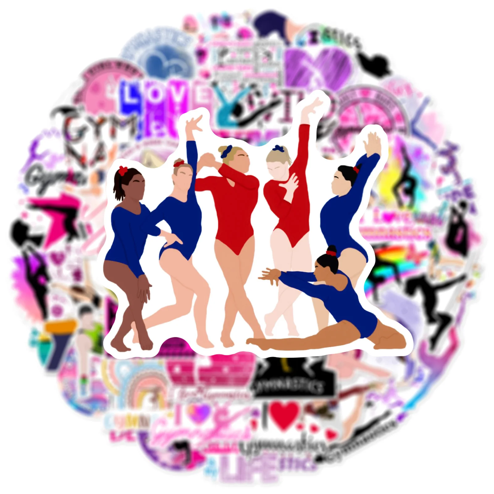 Cartoon Stickers Graffiti Stickers 10/50pcs Sports Gymnastics Gym Waterproof Scrapbook Water Bottle Travel Luggage Laptop Cool