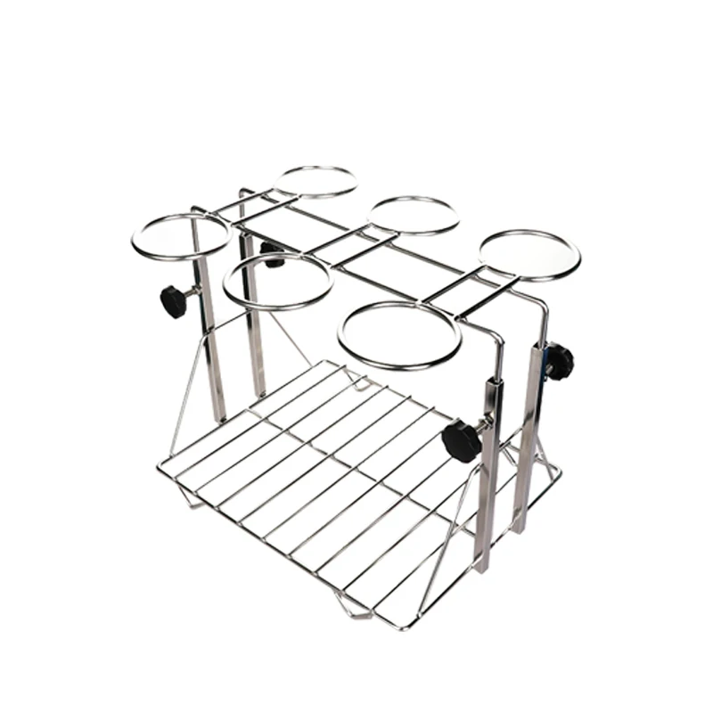 

Stainless steel separating funnel frame, adjustable, pear shaped drip funnel frame for laboratory use