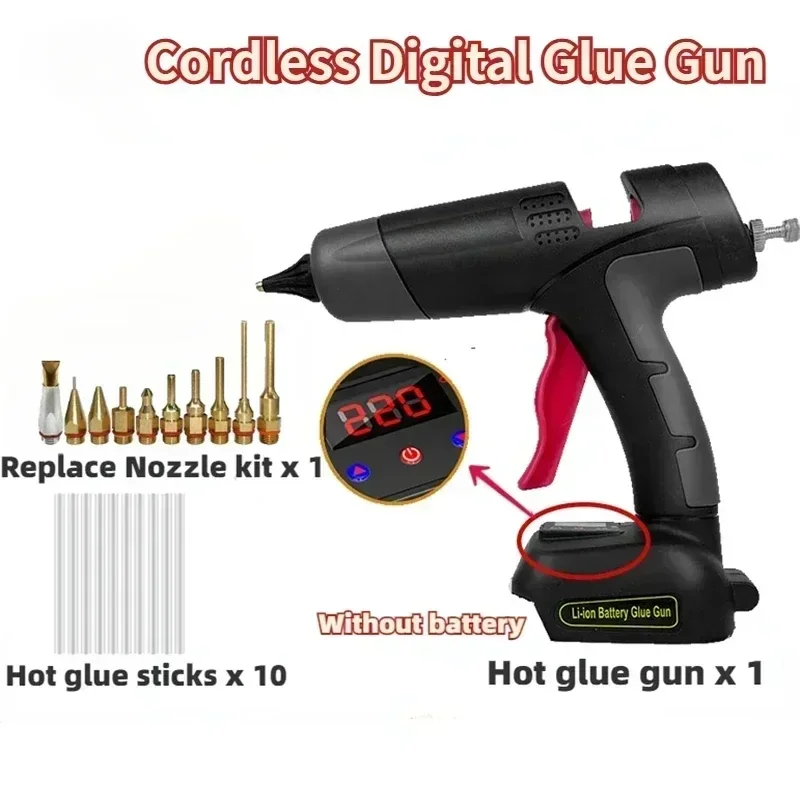 For Makita 18V Cordless Glue Gun Adjustable Temperature Without Battery Silicone Gun Black for 11mm Glue Sticks DIY Repair Tools hot melt glue gun hot glue gun cordless glue gun