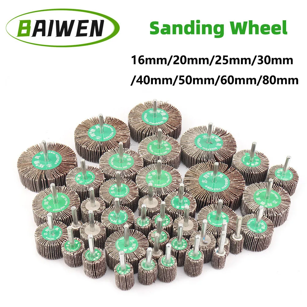 60/80/120 Grana Levigatura Ruota Lamellare Lucidatura Accessori Per Rettifica Disco Utensile Per Utensile Rotante Dremel 16/20/25/30/40/50/60/80Mm