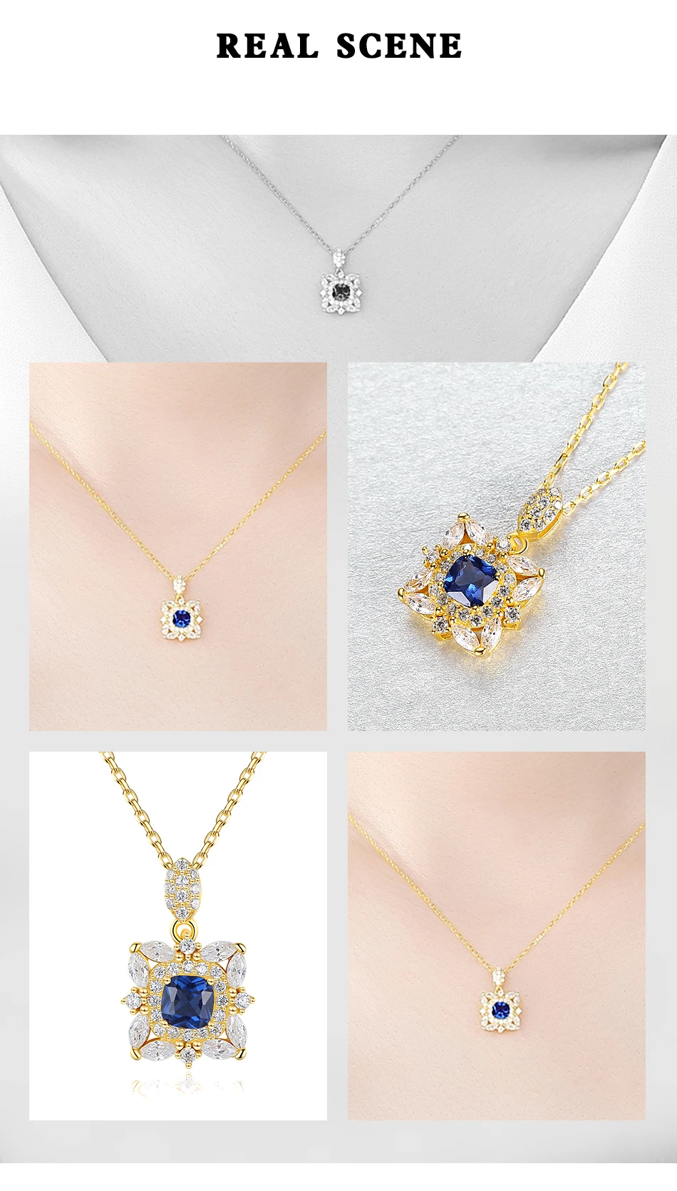 Breloques topaze pendentif colliers pour femmes mariage fiançailles Fine argent Sterling CZ fleur Kolye_voghion.com