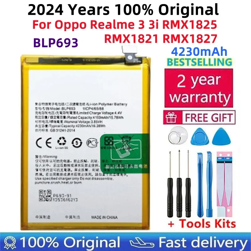Оригинальный новый аккумулятор BLP693 4230 мАч для телефона Oppo Realme 3 3i RMX1825 RMX1821 RMX1827