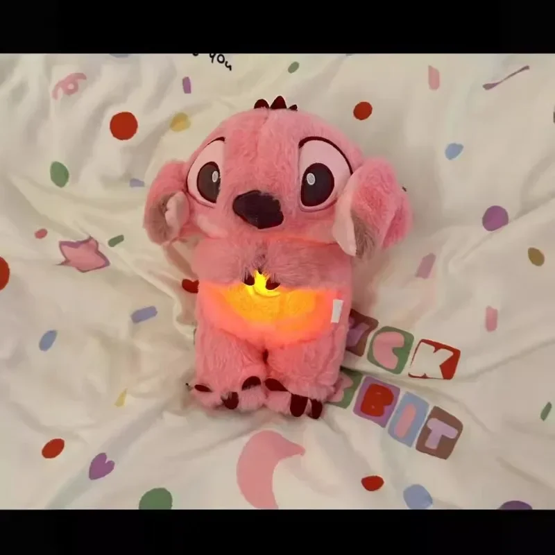 Stitch Anime Plush Doll Lighting Music Airbag Kawaii Appease Toy Baby Soothe Sleep Peluche Kids Gift