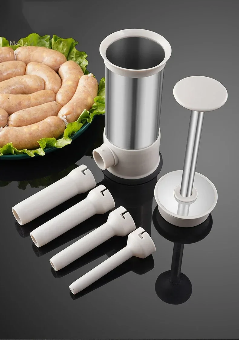 Manual sausage maker with stainless steel construction