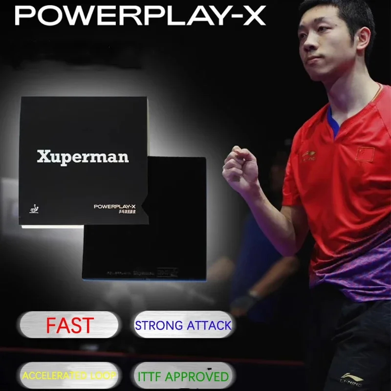 Xuperman Table Tennis Rubber Sheet Pimple's In Forehand & Backhand Sticky Rubber With Sponge Non-sticky POWERPLAY-X