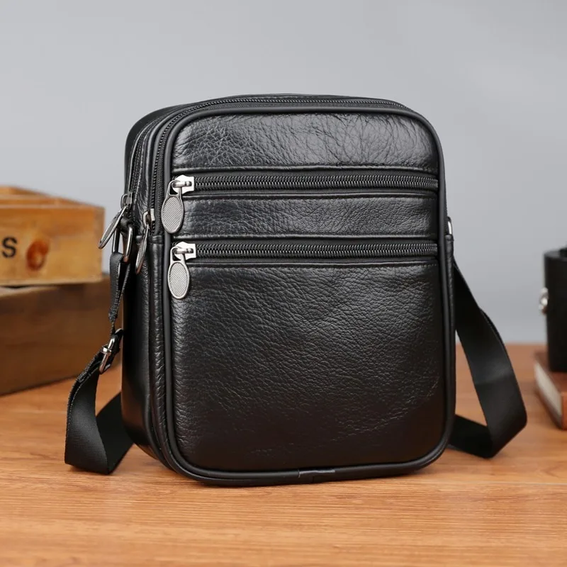 Borsa a Tracolla da Uomo in Vera Pelle, Borsello Casual Piccolo per Uomo 2026, Borsa a Tracolla Nera da Lavoro per Marito