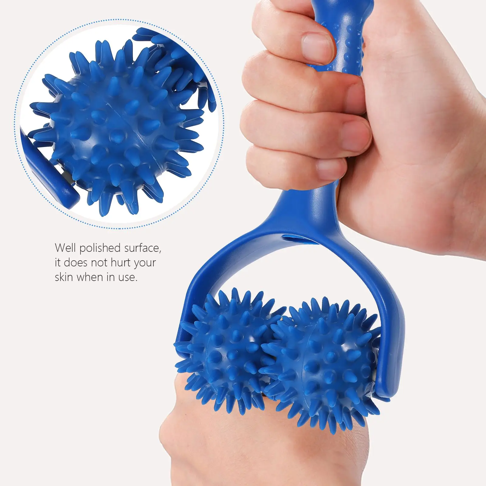 Easy Grip Acupressure Massager Roller Handheld Back Massage Roller Body Muscle Relaxing Manual Massage Stick Roller Random Color